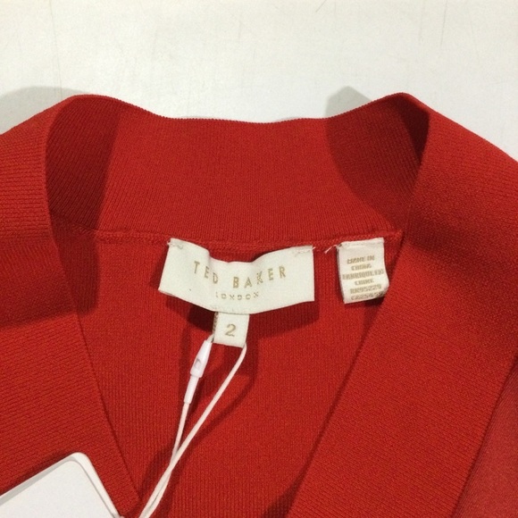 Ted Baker Womans Size 6 V Neck Sleeveless Jumper Career CasualBlouses In Red - Picture 6 of 12